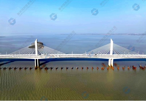 Wabu Lake Bridge in Huainan City in Anhui Province