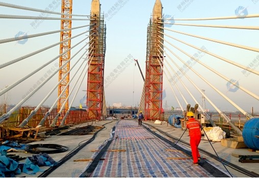 Han River Canal Bridge in Jingzhou City in Hubei Province